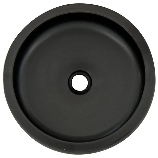 vidaXL Opzetwasbak rond F41x14 cm keramiek zwart en bruin