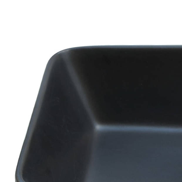 vidaXL Opzetwasbak rechthoekig 46x35,5x13 cm keramiek zwart en bruin