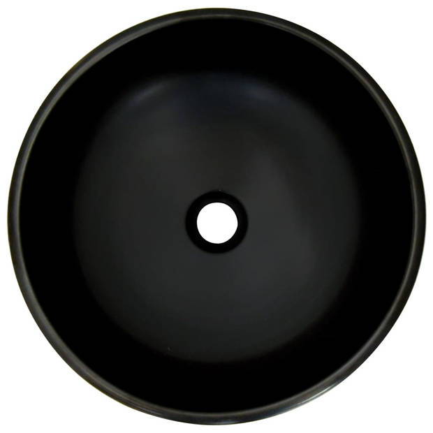 vidaXL Opzetwasbak rond F41x14 cm keramiek zwart en blauw