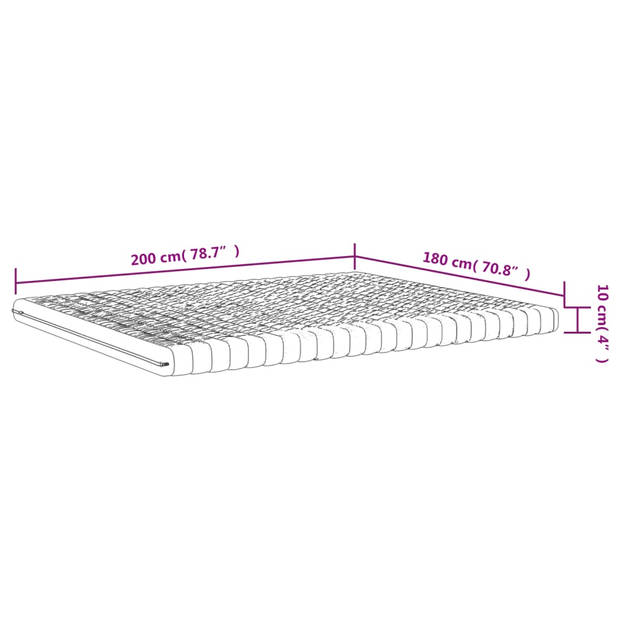 vidaXL Schuimmatras 7 zones hardheid 20 ILD 180x200 cm wit