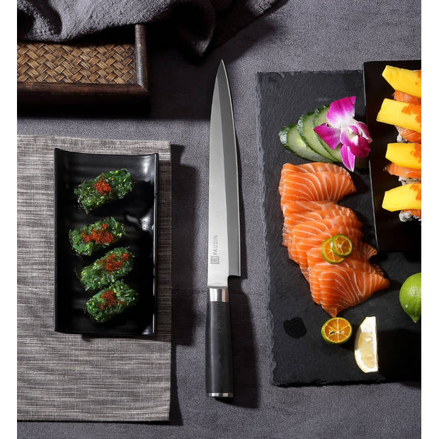 Paudin M1 Authentiek Yanagiba Koksmes 25 cm - Ideaal Mes voor Vlees Vis Sushi en Sashimi