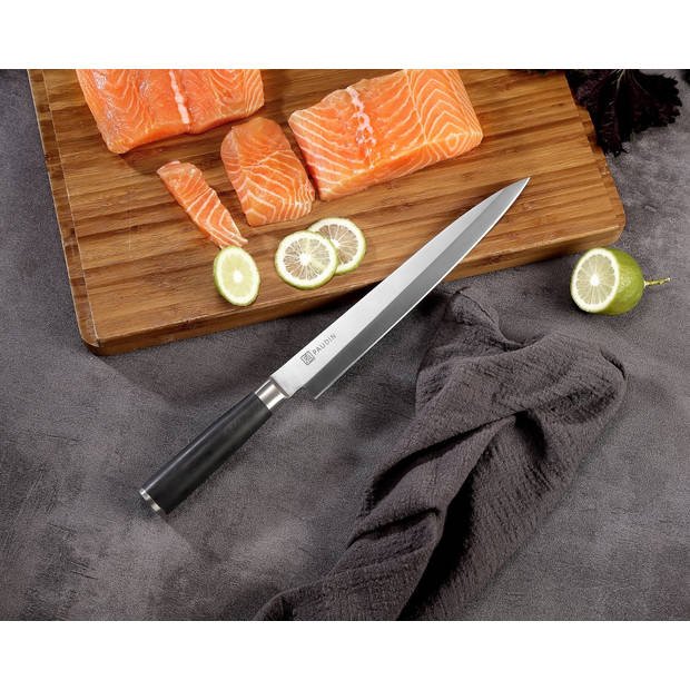 Paudin M1 Authentiek Yanagiba Koksmes 25 cm - Ideaal Mes voor Vlees Vis Sushi en Sashimi