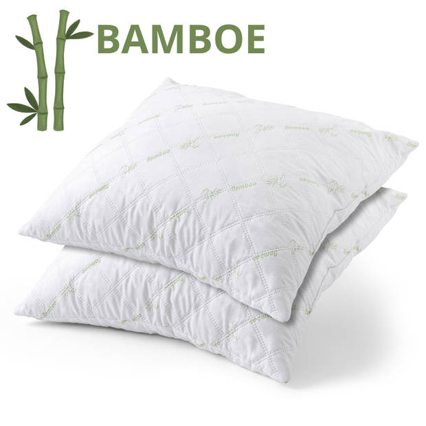Droomtextiel Bamboe Dekbed + 1 Bamboe Hoofdkussen - Eenpersoons 140x220 cm - Extra Lang Warmteklasse 2 Anti-allergisch
