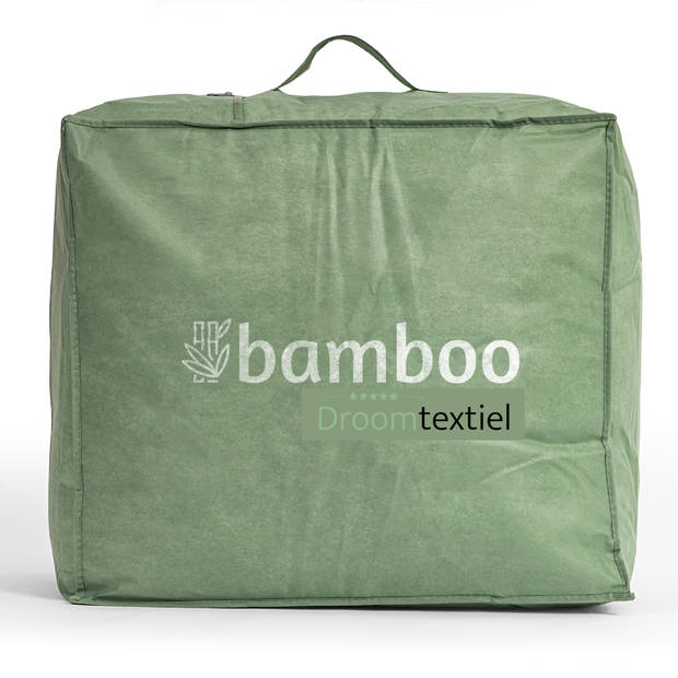Droomtextiel Bamboe Dekbed + 2 Bamboe Hoofdkussen - Tweepersoons 200x220 cm Extra Lang Warmteklasse 2