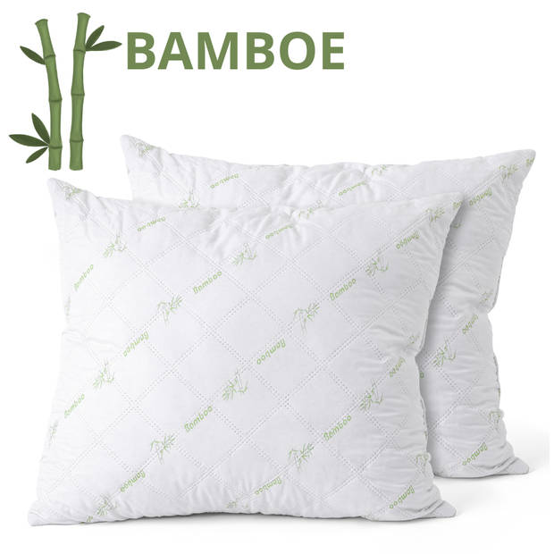 Droomtextiel Bamboe Dekbed + 1 Bamboe Hoofdkussen - Eenpersoons 140x220 cm - Extra Lang Warmteklasse 2 Anti-allergisch