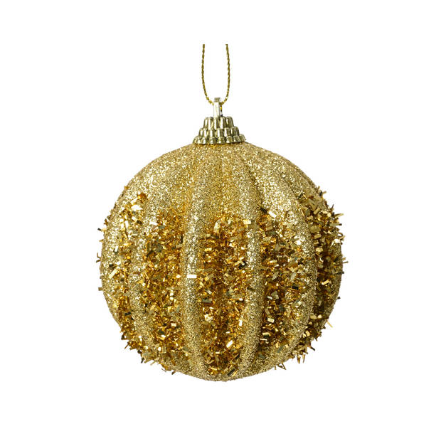 Decoris - Kerstbal foam d8 cm licht goud kerst