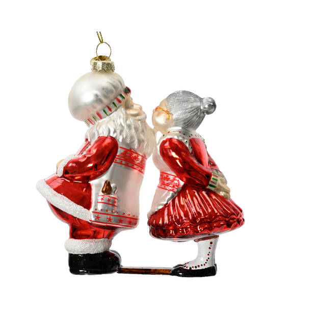 Decoris - Kerstman glas l12b6h12.5 cm multi kerst