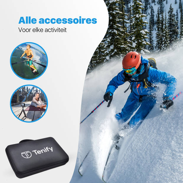 Tenify GoPro Accessoires Set 62 in 1 – Met Mount, Stick & Case – Voor GoPro Hero 11, 10, 9, 8, 7, 6, 5, 4