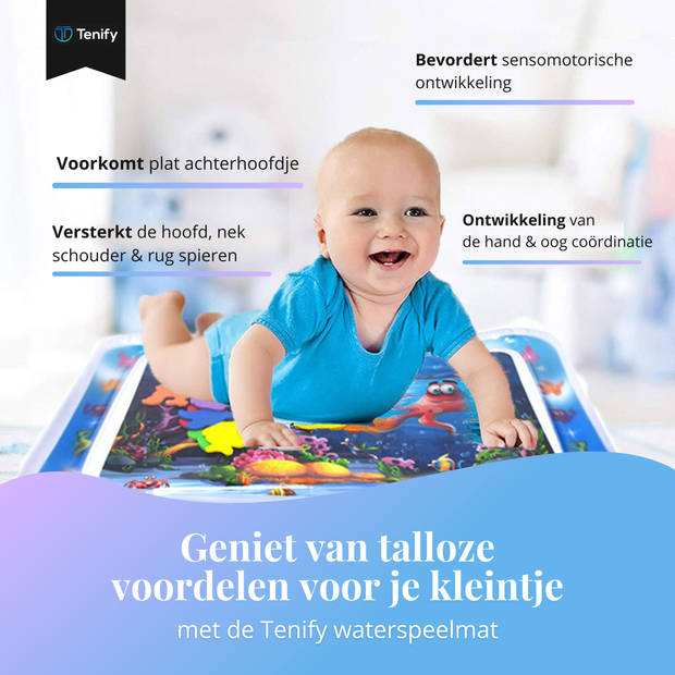 Tenify Waterspeelmat - Watermat - Speelkleed - Opblaasbaar - Tummy Time - Baby Speelgoed 0 Jaar - Kraamcadeau - Roze