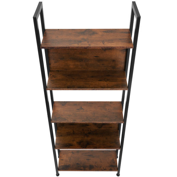 tectake - Wandrek stellingkast boekenkast Westport - 62x24x165,5cm - donkerbruin - industrieel - 404708