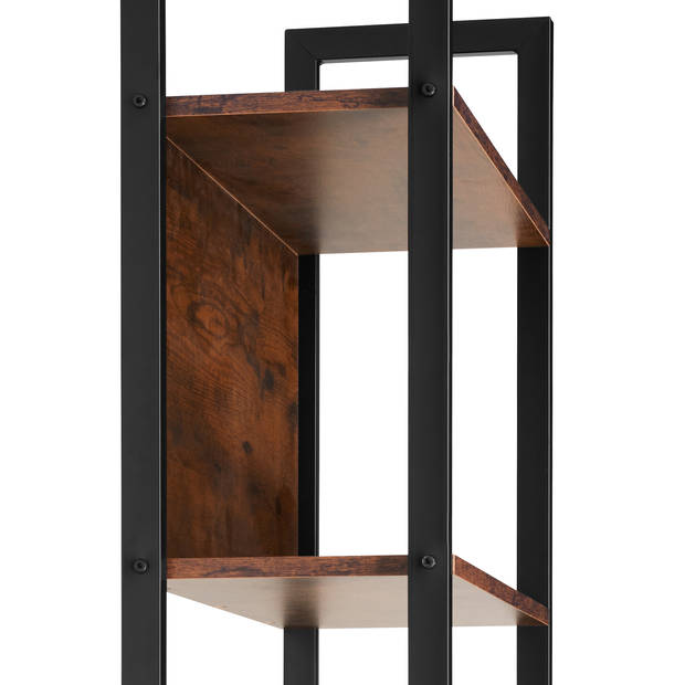 tectake - Wandrek stellingkast boekenkast Westport - 62x24x165,5cm - donkerbruin - industrieel - 404708