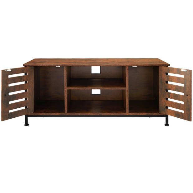 tectake - TV-meubel TV-kast dressoir Carlow - industrieel - donkerbruin - 110x41,5x50,5cm - 404716