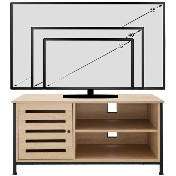 tectake - TV-meubel tv-kast dressoir Galway - industrieel - lichtbruin - 110x41,5x50,5cm - 404715