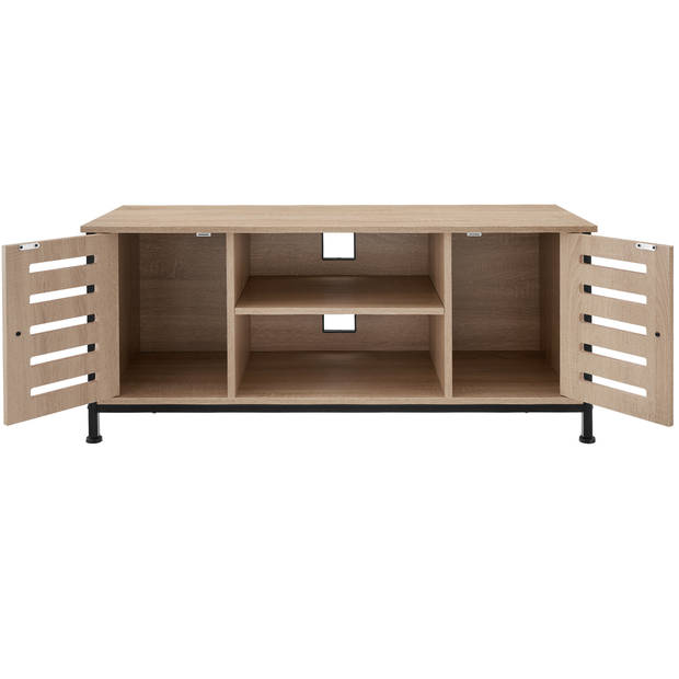 tectake - TV-meubel TV-kast dressoir Carlow - industrieel - lichtbruin - 110x41,5x50,5cm - 404717