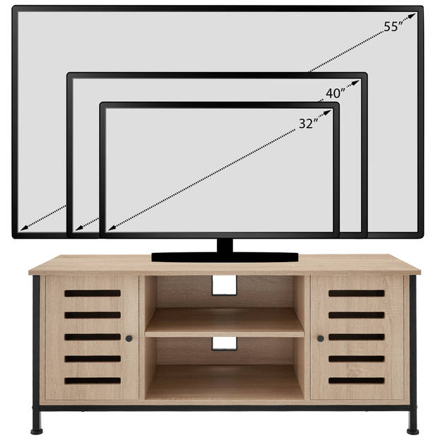 tectake - TV-meubel TV-kast dressoir Carlow - industrieel - lichtbruin - 110x41,5x50,5cm - 404717