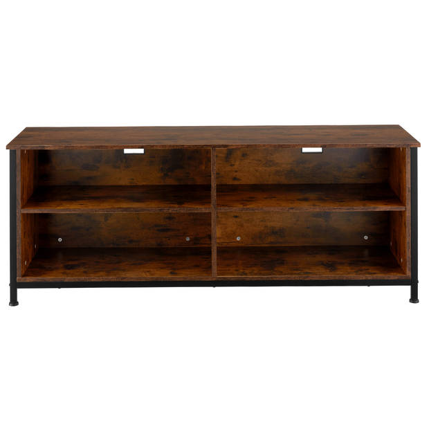 tectake - TV-meubel TV-kast dressoir Navan - 147x41x60,5cm - inductrieel - donkerbruin - 404718