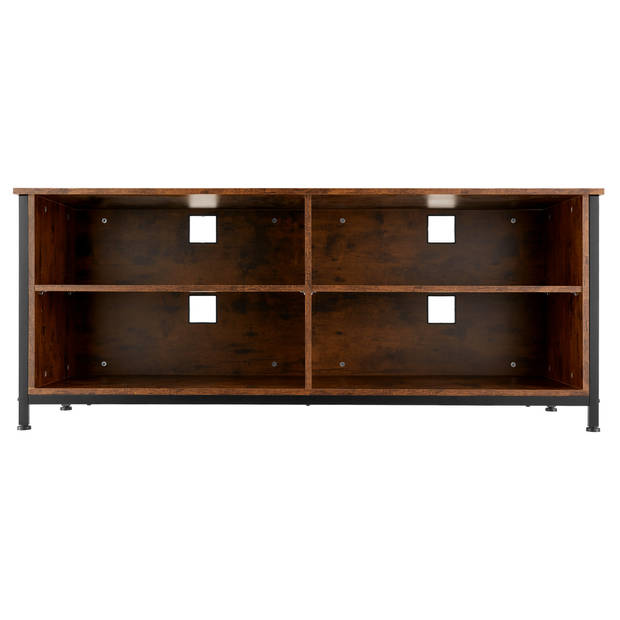 tectake - TV-meubel TV-kast dressoir Navan - 147x41x60,5cm - inductrieel - donkerbruin - 404718