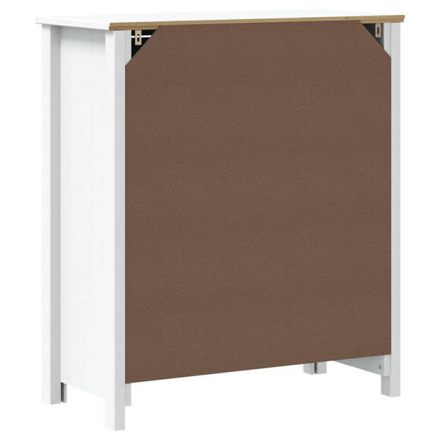 vidaXL Badkamerkast BERG 69,5x34x80 cm massief grenenhout wit