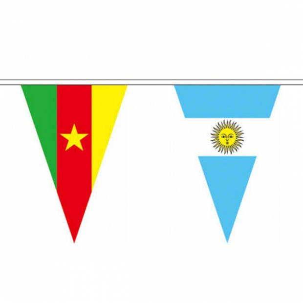 Internationale vlaggetjes lijn slinger 11 meter - Vlaggenlijnen