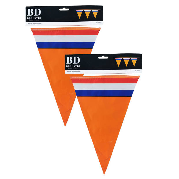 Oranje Holland vlaggenlijnen 10 meter - 2x stuks van 10 meter - Vlaggenlijnen