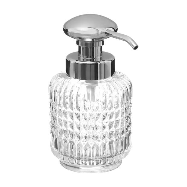 5Five Zeeppompje/dispenser Diamond Lotion - transparant - 8 x 16 cm - 270 ml - glas - Zeeppompjes