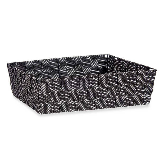 Kast/badkamer opbergmandjes zwart 34 x 21 x 8,5 cm - Opbergmanden