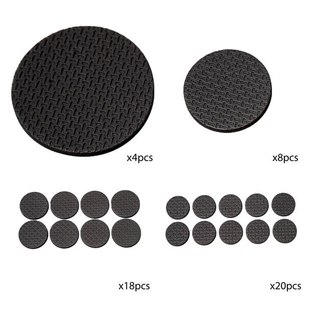 5Five meubel/vloerbeschermers - 50-delig - zwart - zelfklevend - EVA schuim - meubelviltjes - Meubelviltjes