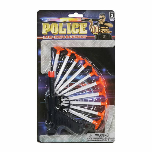 Politie/Soldaten speelgoed set - pistool met zuignap pijltjes - voor kinderen - plastic - Speelgoedpistool