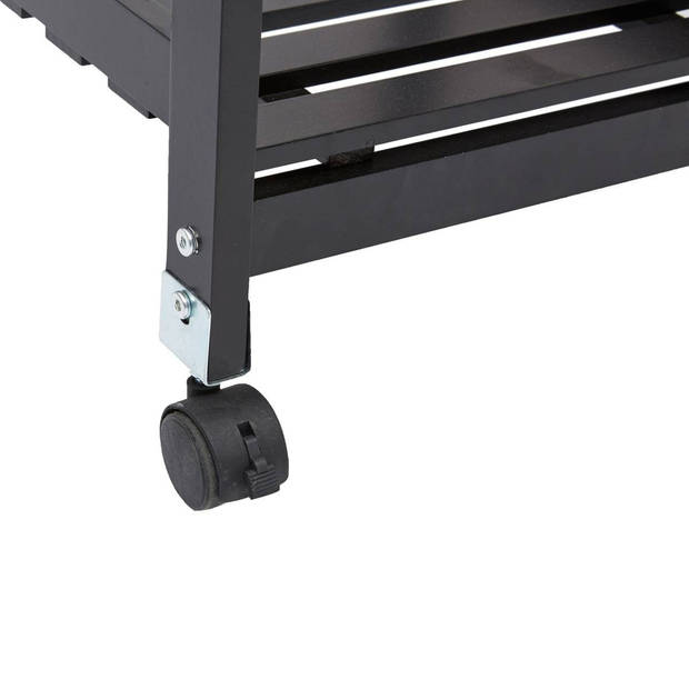 5Five Keukentrolley - met lades - zwart - hout/metaal - 82 x 66 x 35 cm - keukenkast - Opberg trolley
