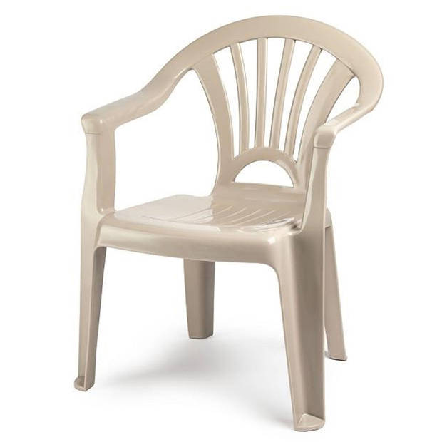 Plasticforte Kinderstoel - 4x stuks - kunststof - beige - 35 x 28 x 50 cm - tuin/camping/slaapkamer - Kinderstoelen