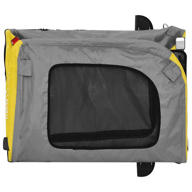 The Living Store Hondenfietskar - Geel en grijs - 125 x 64 x 66 cm - Oxford stof - ijzer - 45 kg draagvermogen