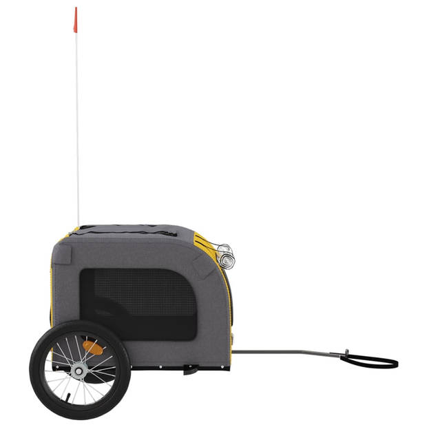 The Living Store Hondenfietskar - Geel en grijs - 125 x 64 x 66 cm - Oxford stof - ijzer - 45 kg draagvermogen