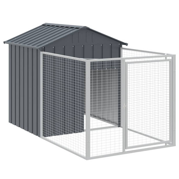The Living Store Hondenhok met verlengde ren - antraciet - gegalvaniseerd staal - 117x122x123 cm - veilig en