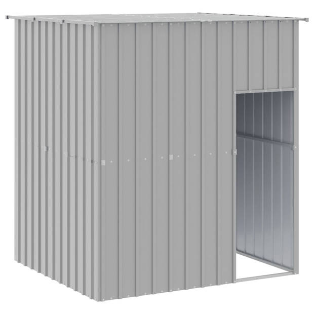 The Living Store Hondenhok Met Dak - 165 x 153 x 181 cm - Duurzaam Staal - Lichtgrijs