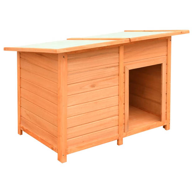 The Living Store Hondenhok - Stevig houten frame - Weerbestendig dak - Eenvoudig te monteren - Bruin/Groen - 120 x 77 x