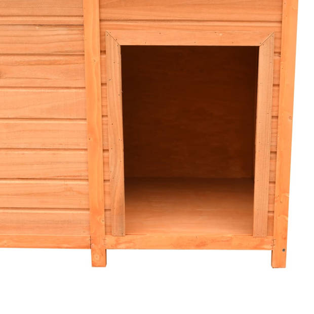 The Living Store Hondenhok - Stevig houten frame - Weerbestendig dak - Eenvoudig te monteren - Bruin/Groen - 120 x 77 x