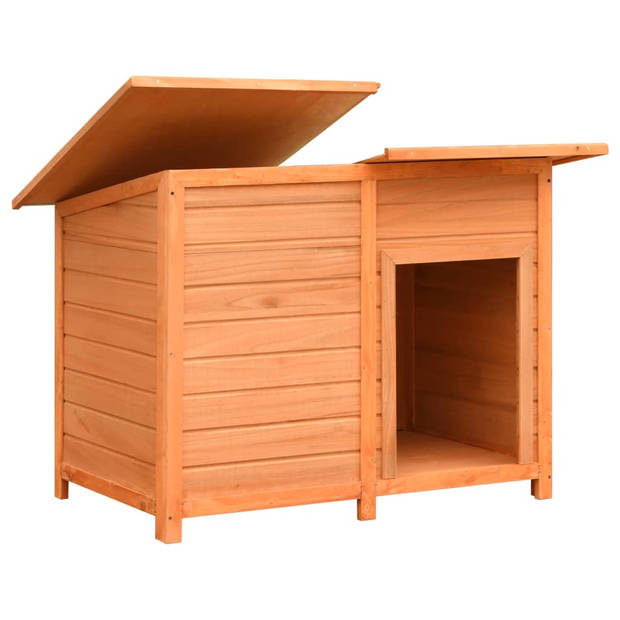 The Living Store Hondenhok - Stevig houten frame - Weerbestendig dak - Eenvoudig te monteren - Bruin/Groen - 120 x 77 x