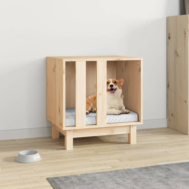 The Living Store Hondenhok Grenenhout - Comfort - Hondenbed 50x40x52cm - Natuurlijk Materiaal