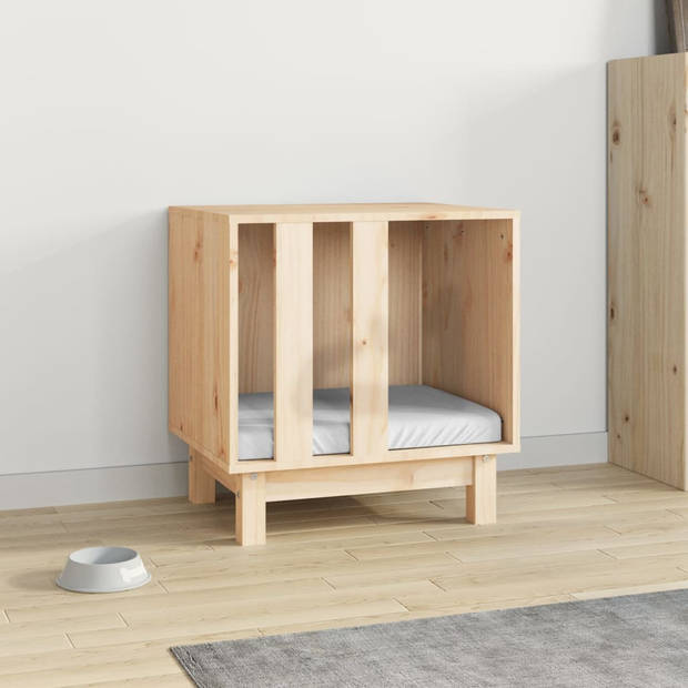 The Living Store Hondenhok Grenenhout - Comfort - Hondenbed 50x40x52cm - Natuurlijk Materiaal