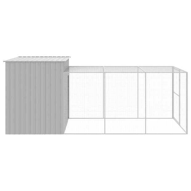 The Living Store Hondenhok met Verlengde Ren - 214x457x181 cm - Gegalvaniseerd Staal