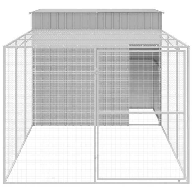 The Living Store Hondenhok met Verlengde Ren - 214x457x181 cm - Gegalvaniseerd Staal