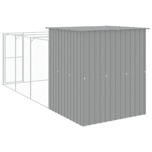 The Living Store Hondenhok Verlengde Ren - 165x455x181 cm - Lichtgrijs