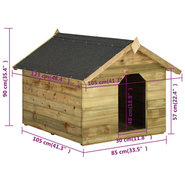 The Living Store Hondenhok - Hout - Groen - 105 x 123 x 90 cm - Opklapbaar dak