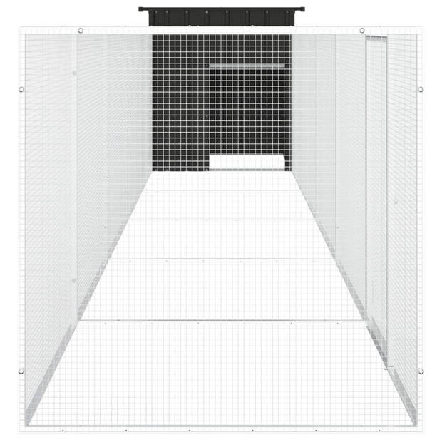 vidaXL Kippenhok 600x91x100 cm gegalvaniseerd staal antracietkleurig