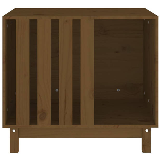 The Living Store Hondenhok Grenenhout - 70 x 50 x 62 cm - Honingbruin