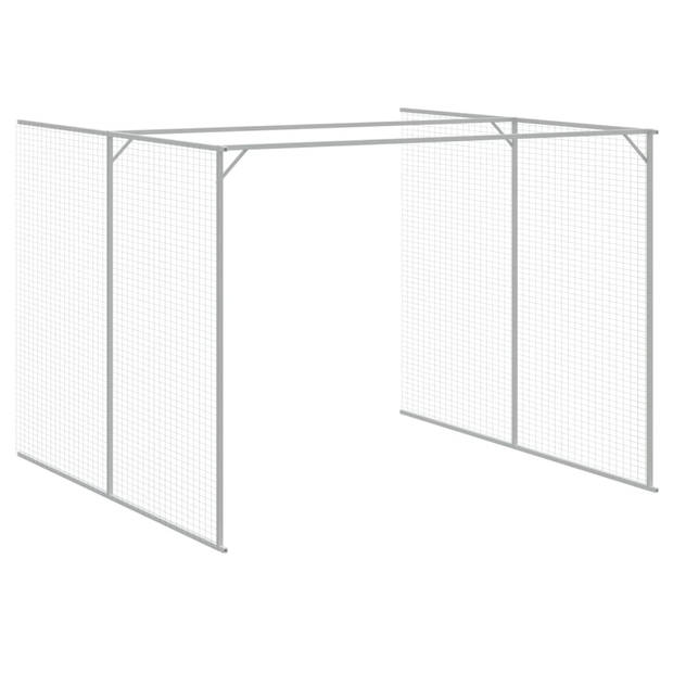 The Living Store Hondenhok - Verlengde ren - 214x457x181 cm - Antraciet - Gegalvaniseerd staal