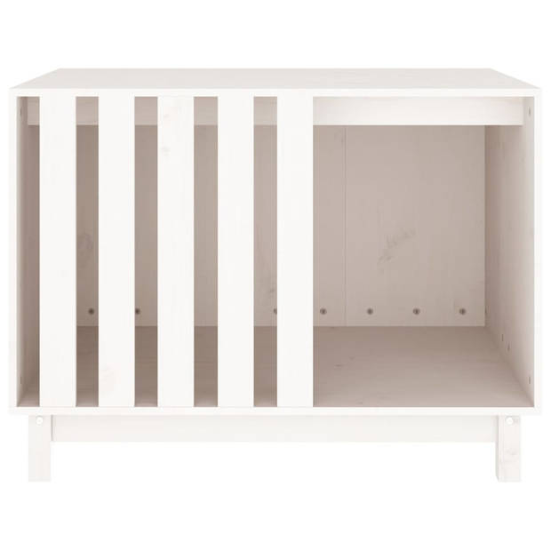 The Living Store Hondenhok Grenenhouten - Hondenbed - 90x60x67 cm - Wit