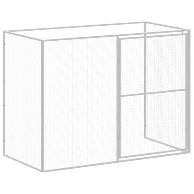 The Living Store Hondenhok - Verlengde ren - 214x457x181 cm - Antraciet - Gegalvaniseerd staal