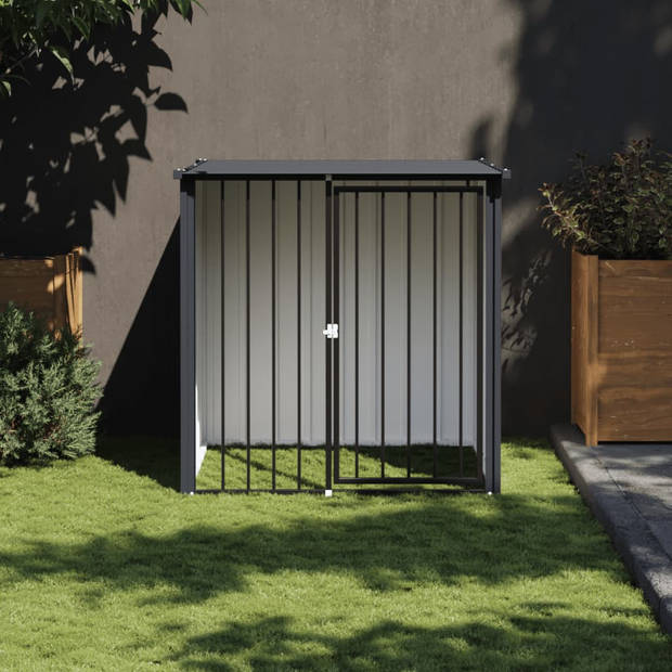 The Living Store Hondenhok - Gegalvaniseerd Staal - Zwarte Kleur - 110 x 103 x 109 cm - Veilig en Comfortabel