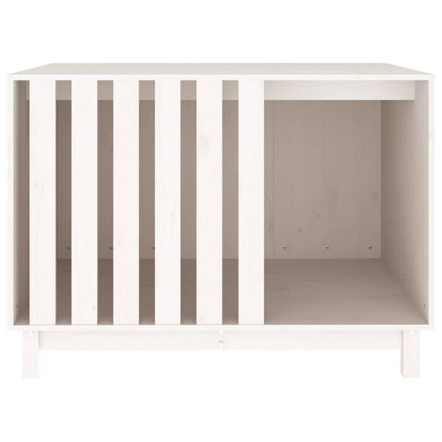 The Living Store Hondenhok Hondenmand - Wit - 100x70x72 cm - Massief grenenhout